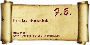 Frits Benedek névjegykártya