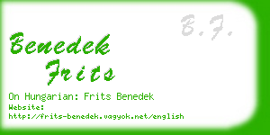 benedek frits business card